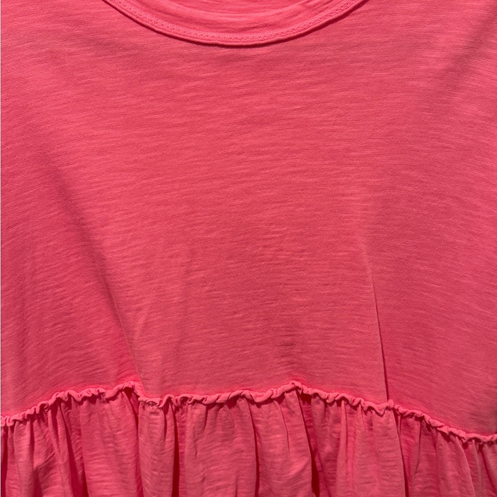 Altar'd State Colette Ruffle Hem Top in peach pink